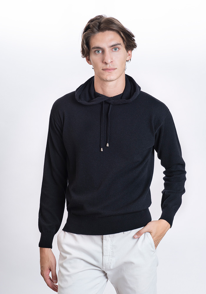 Raff & Taff Felpa Con Cappuccio Uomo Donna Cotone Pile, Casual, Taglie Forti Fino A 10XL, Nero